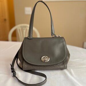 COACH | New York Faye Suede and Gray Leather Crossbody Shoulder Bag-EUC